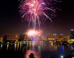 downtown Orlando Lake Eola fireworks